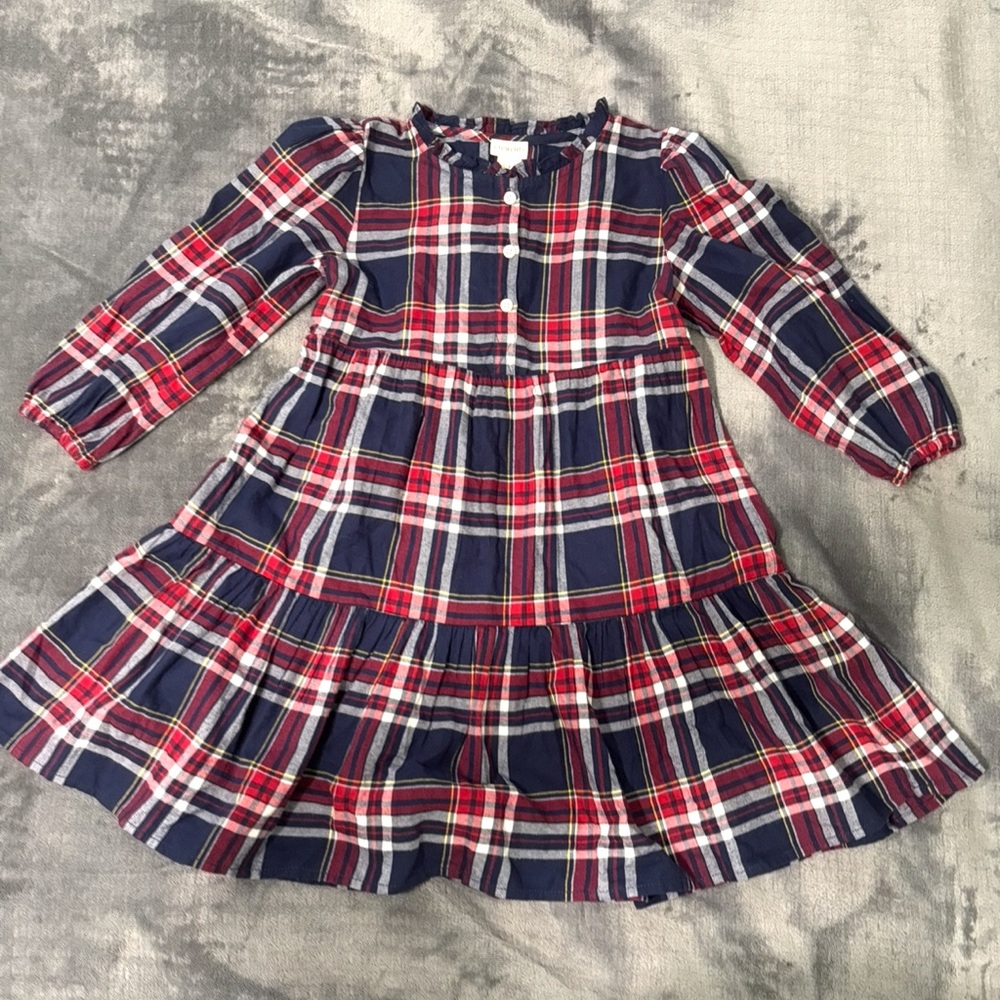 Crewcuts Girl’s Plaid Dress Blue/Red/White Size 6 Excellent Condition!
